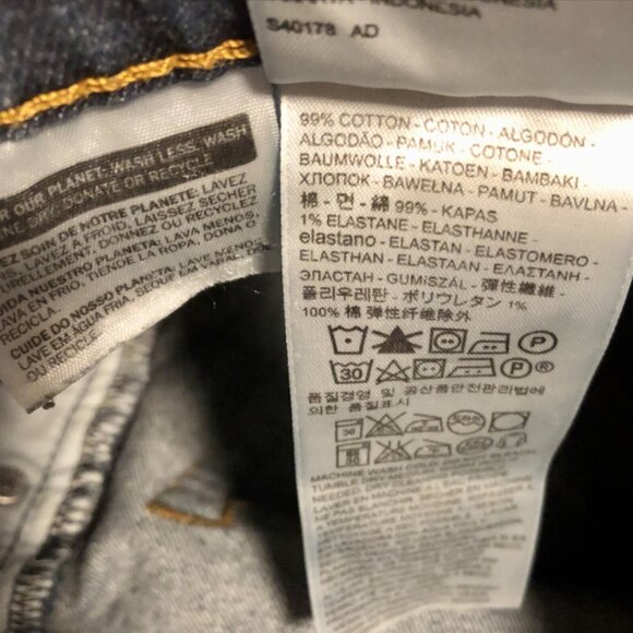 Levis 510 Super Skinny Jeans Size 28x32 (29x30 measures) Dark Wash Denim - Picture 8 of 9